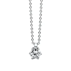 Solitär Collier Kette 585 Gold Weißgold Brillant 0,15 Ct. L: 42cm, S: 0,7mm