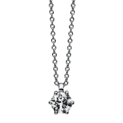 Solitär Collier Kette 585 Gold Weißgold Brillant 0,40 Ct. L: 42cm, S: 0,9mm