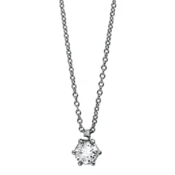 Solitär Collier Kette 950 Platin Brillant 0,30 Ct. 4er-Krappe L: 42cm, S: 0,9mm