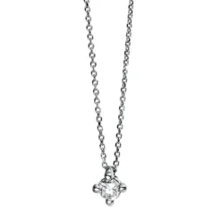 Solitär Collier Kette 950 Platin Brillant 0,07 Ct. L: 42cm, B: 3,3mm, H: 4,2mm