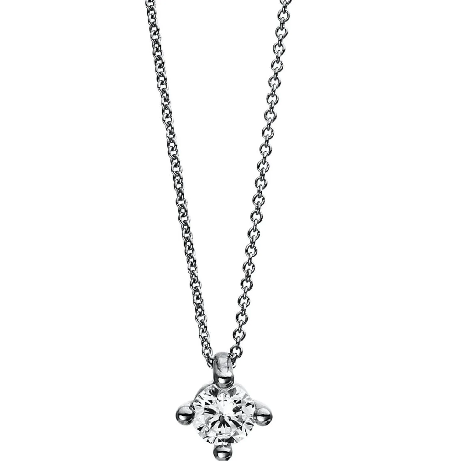 Solitär Collier Kette 950 Platin Brillant 0,25 Ct. L: 42cm, Ø5,9mm