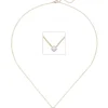 Solitär Collier mit Anhänger Diamant 0.06Ct W/SI 750 Gold Gelbgold Weißgold 45cm