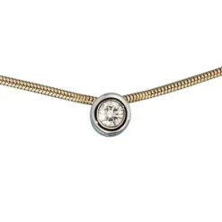 Solitär Collier mit Anhänger mit Diamant 0,25 Ct 585 Gold gelb/weiß