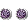 Solitär Ohrstecker aus 925 Silber Amethyst violett lila rund Ohrringe Ohrschmuck