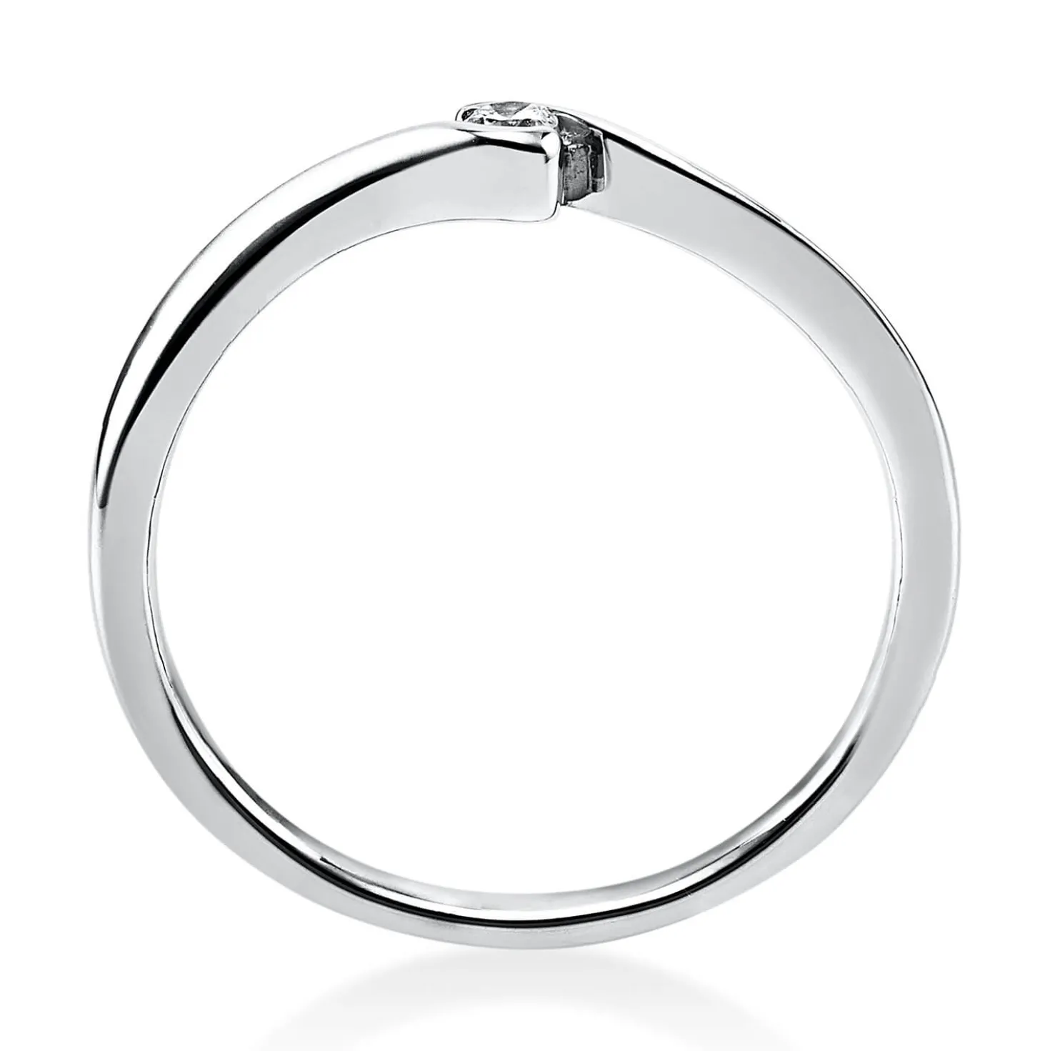 Solitär Ring Damenring aus 585 Gold Weißgold mit Diamant Brillant 0,05 Ct.