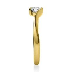 Solitär Ring Damenring aus 750 Gold Gelbgold mit Diamant Brillant 0,20 Ct.