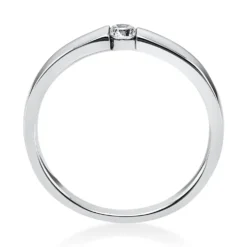 Solitär Ring Damenring aus 585 Gold Weißgold mit Diamant Brillant 0,10 Ct.