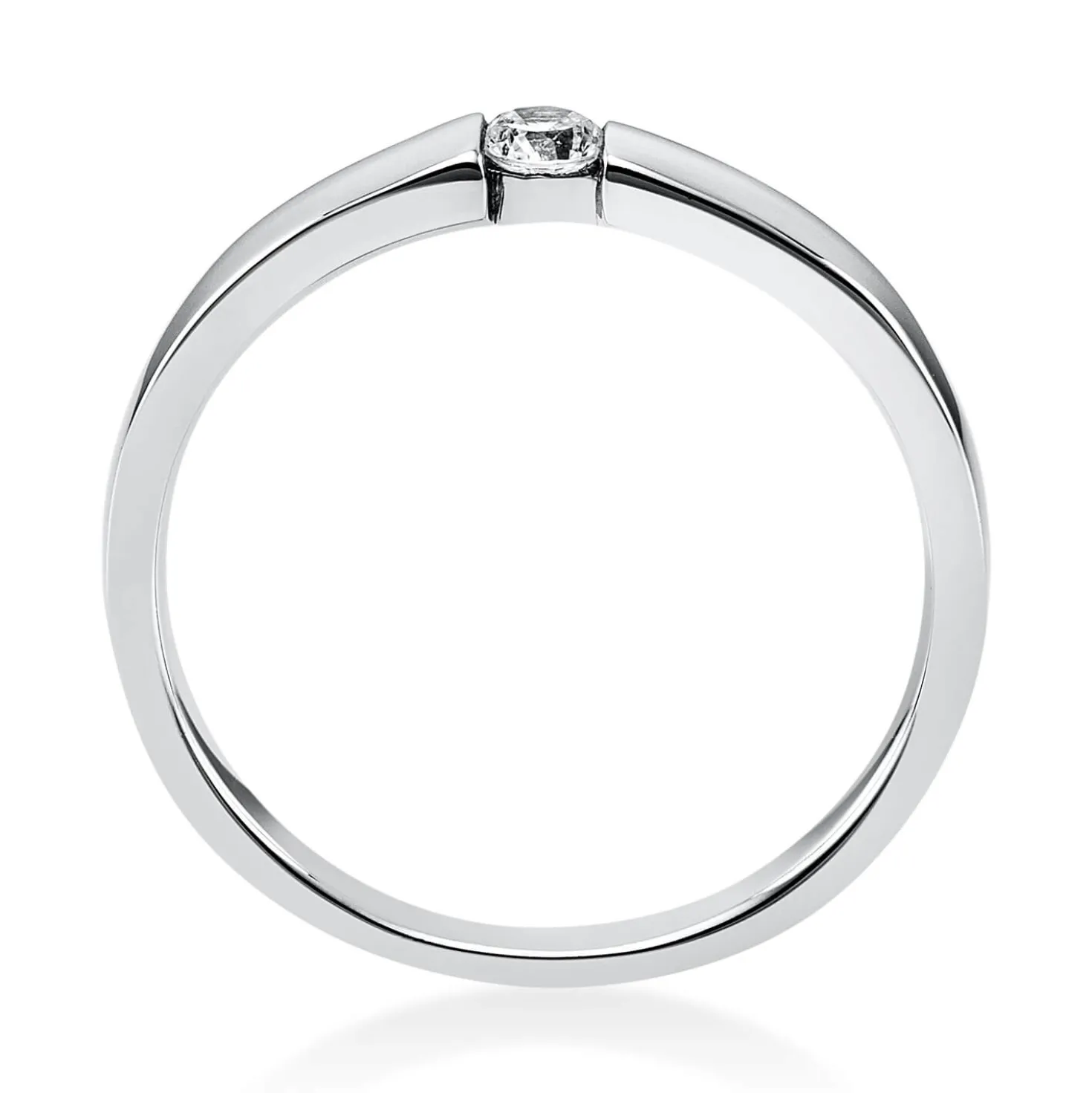 Solitär Ring Damenring aus 585 Gold Weißgold mit Diamant Brillant 0,10 Ct.