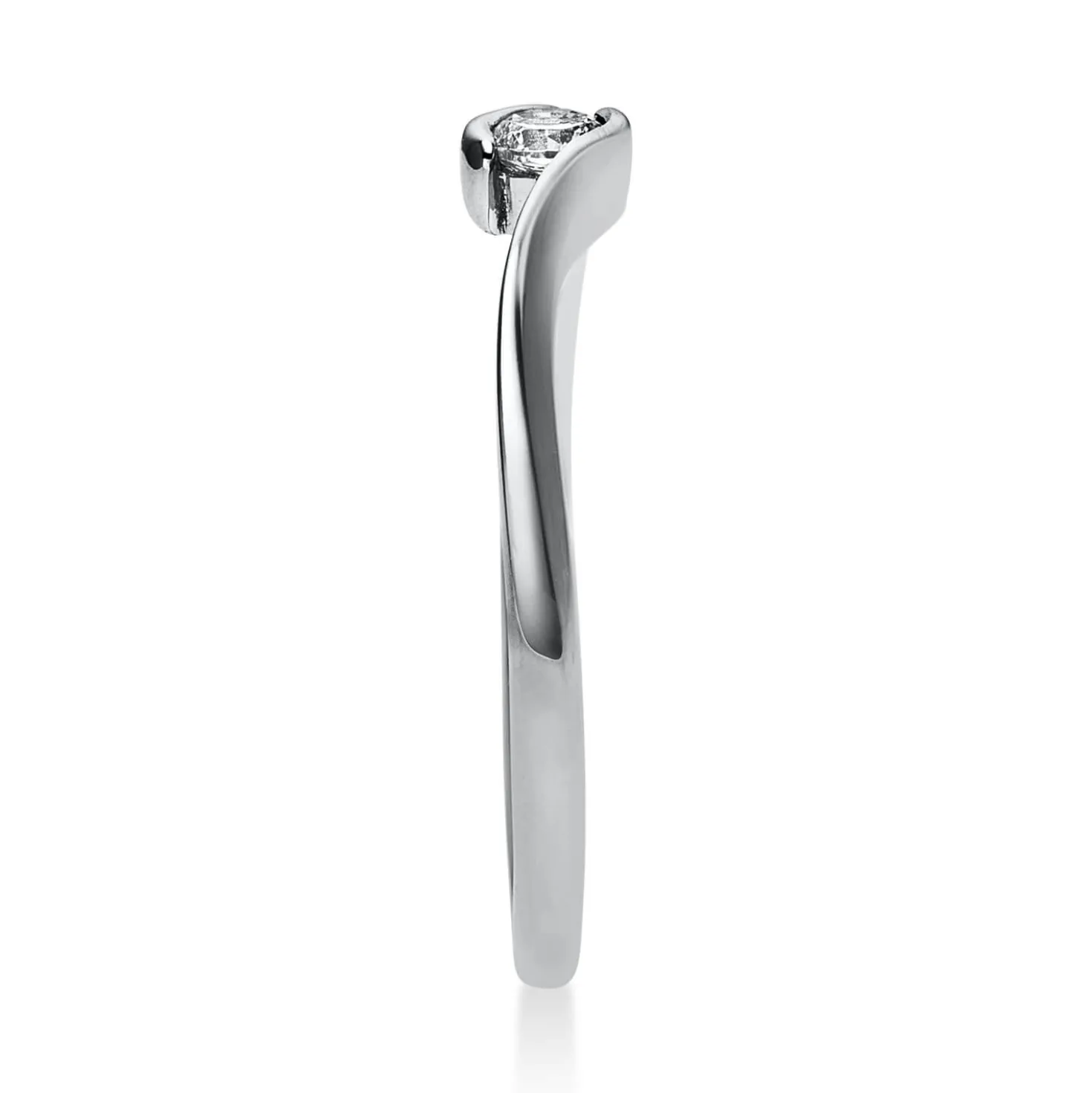 Solitär Ring Damenring aus 585 Gold Weißgold mit Diamant Brillant 0,10 Ct.