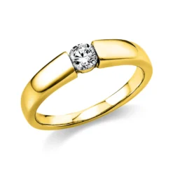 Solitär Ring Damenring aus 585 Gold Gelbgold mit Diamant Brillant 0,25 Ct.
