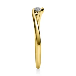 Solitär Ring Damenring aus 585 Gold Gelbgold mit Diamant Brillant 0,05 Ct.