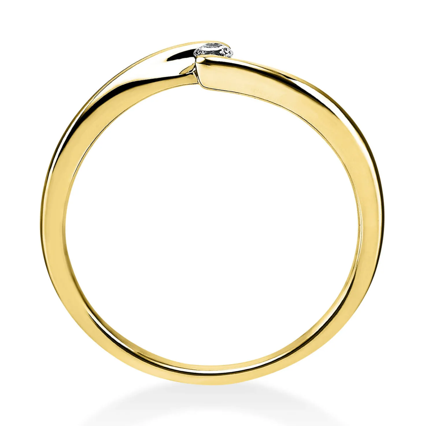 Solitär Ring Damenring aus 585 Gold Gelbgold mit Diamant Brillant 0,05 Ct.
