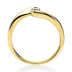 Solitär Ring Damenring aus 585 Gold Gelbgold mit Diamant Brillant 0,15 Ct.