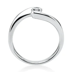 Solitär Ring Damenring aus 585 Gold Weißgold mit Diamant Brillant 0,25 Ct.