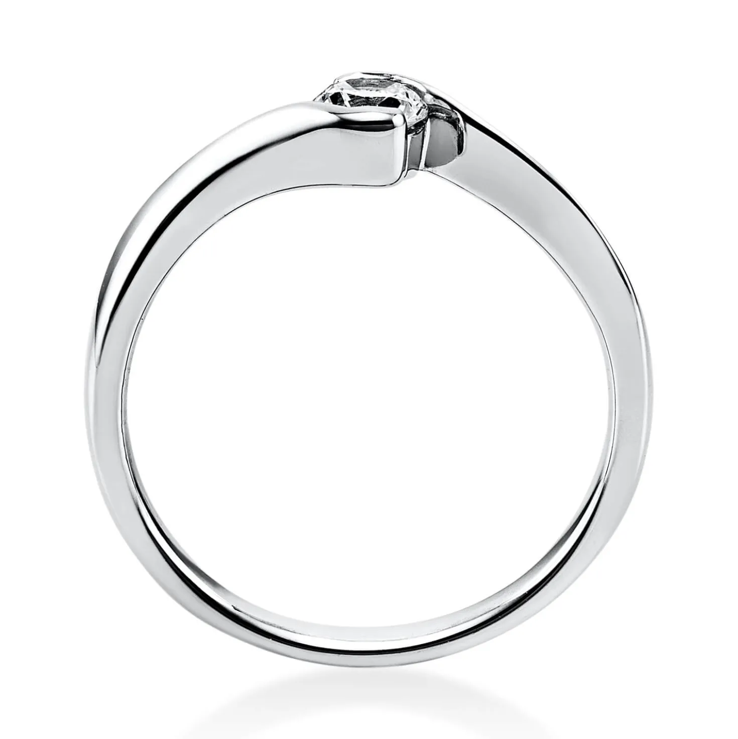 Solitär Ring Damenring aus 750 Gold Weißgold mit Diamant Brillant 0,25 Ct.