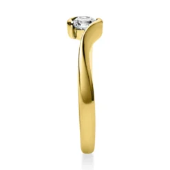 Solitär Ring Damenring aus 585 Gold Gelbgold mit Diamant Brillant 0,25 Ct.