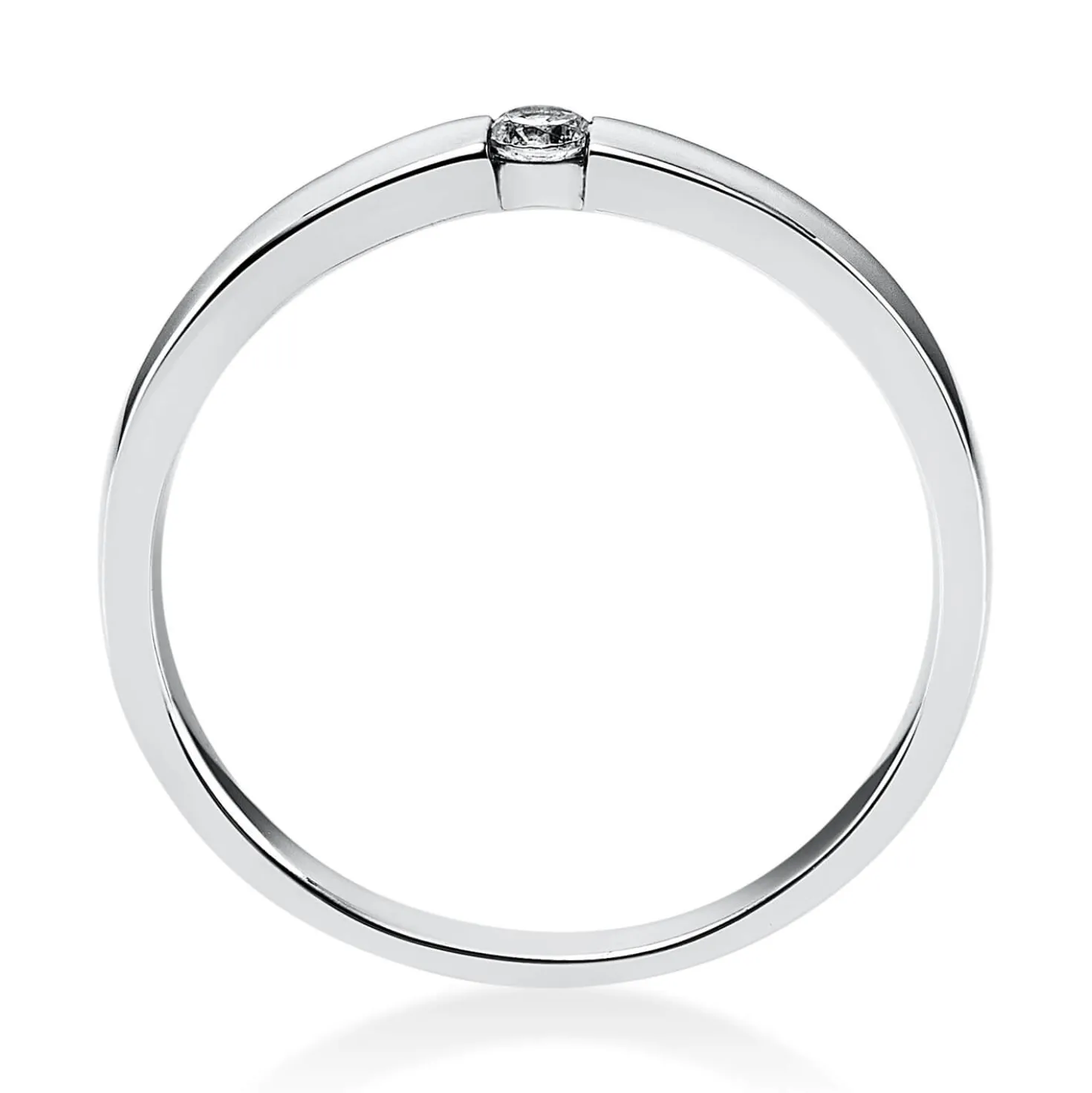 Solitär Ring Damenring aus 585 Gold Weißgold mit Diamant Brillant 0,06 Ct.