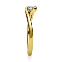 Solitär Ring Damenring aus 585 Gold Gelbgold mit Diamant Brillant 0,10 Ct.