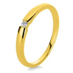 Solitär Ring Damenring aus 585 Gold Gelbgold mit Diamant Brillant 0,06 Ct.