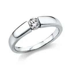 Solitär Ring Damenring aus 750 Gold Weißgold mit Diamant Brillant 0,25 Ct.