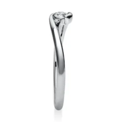 Solitär Ring Damenring aus 750 Gold Weißgold mit Diamant Brillant 0,10 Ct.