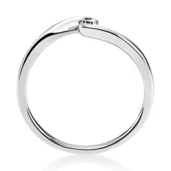 Solitär Ring Damenring aus 750 Gold Weißgold mit Diamant Brillant 0,10 Ct.