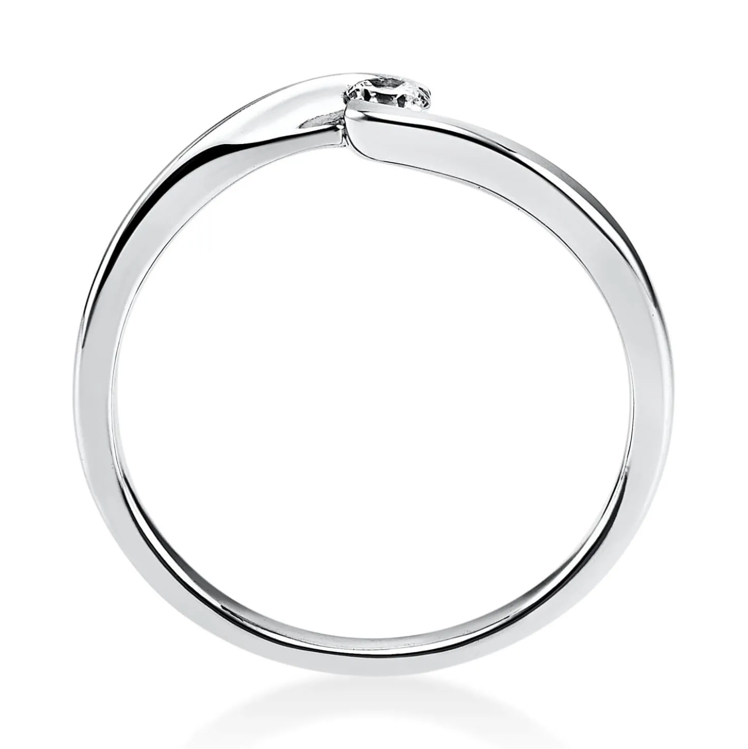 Solitär Ring Damenring aus 750 Gold Weißgold mit Diamant Brillant 0,10 Ct.