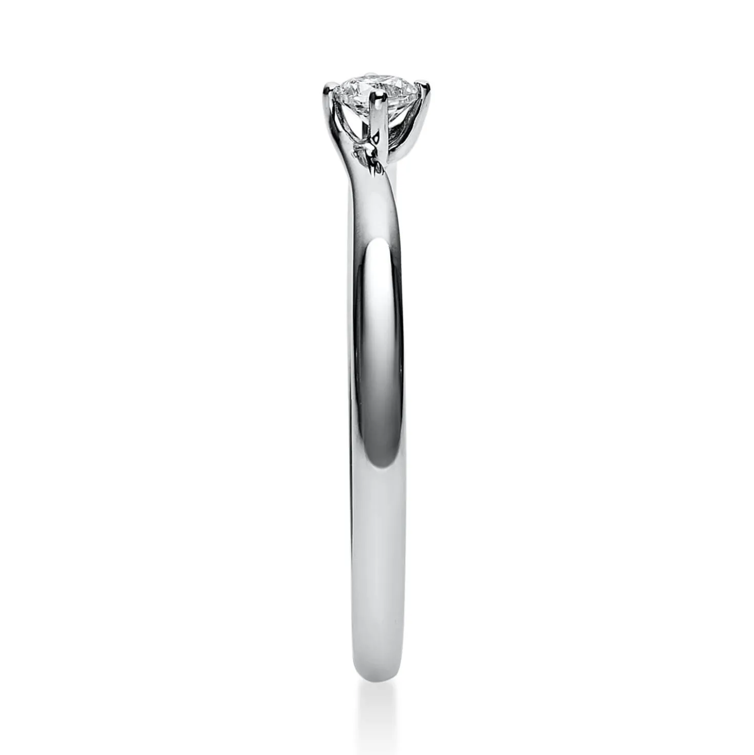 Solitär Ring Damenring aus 950 Platin mit Diamant Brillant 0,10 Ct. 4er-Krappe