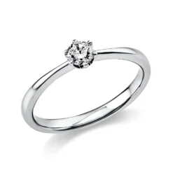 Solitär Ring Damenring aus 950 Platin mit Diamant Brillant 0,20 Ct. 6er-Krappe