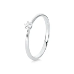 Solitär Ring Damenring aus 950 Platin mit Diamant Brillant 0,25 Ct 6er-Krappe