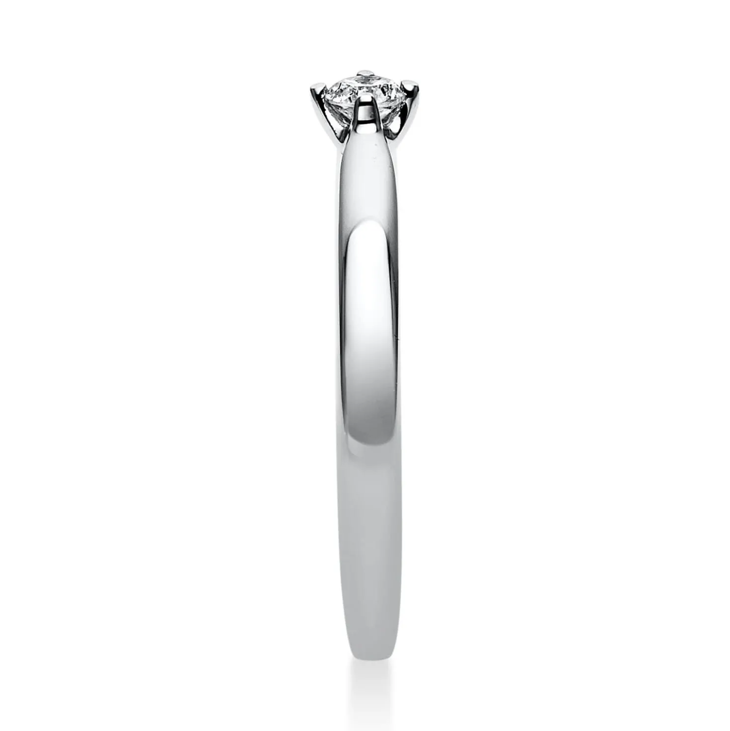 Solitär Ring Damenring aus 950 Platin mit Diamant Brillant 0,10 Ct. 4er-Krappe