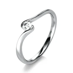 Solitär Ring Damenring aus 950 Platin mit Diamant Brillant 0,15 Ct.