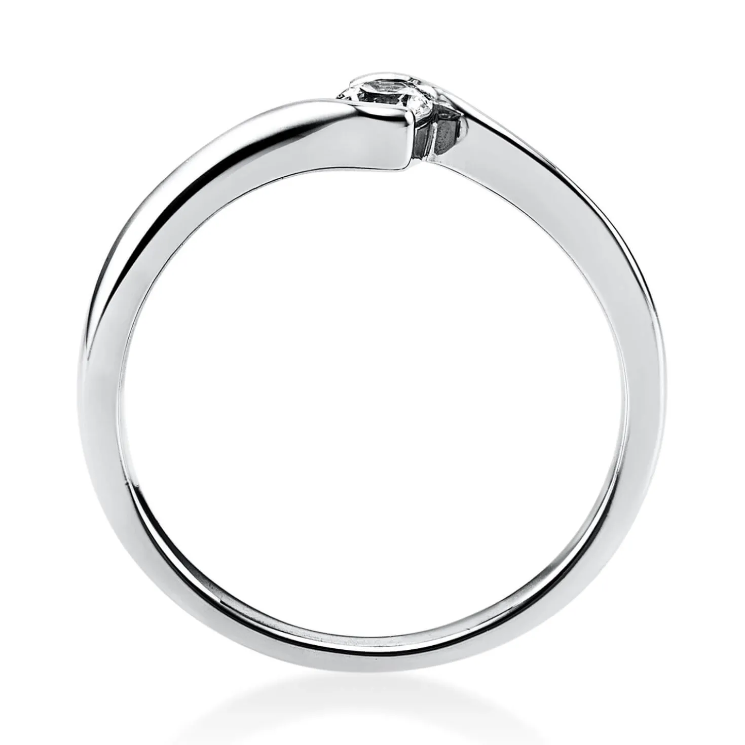 Solitär Ring Damenring aus 950 Platin mit Diamant Brillant 0,15 Ct.