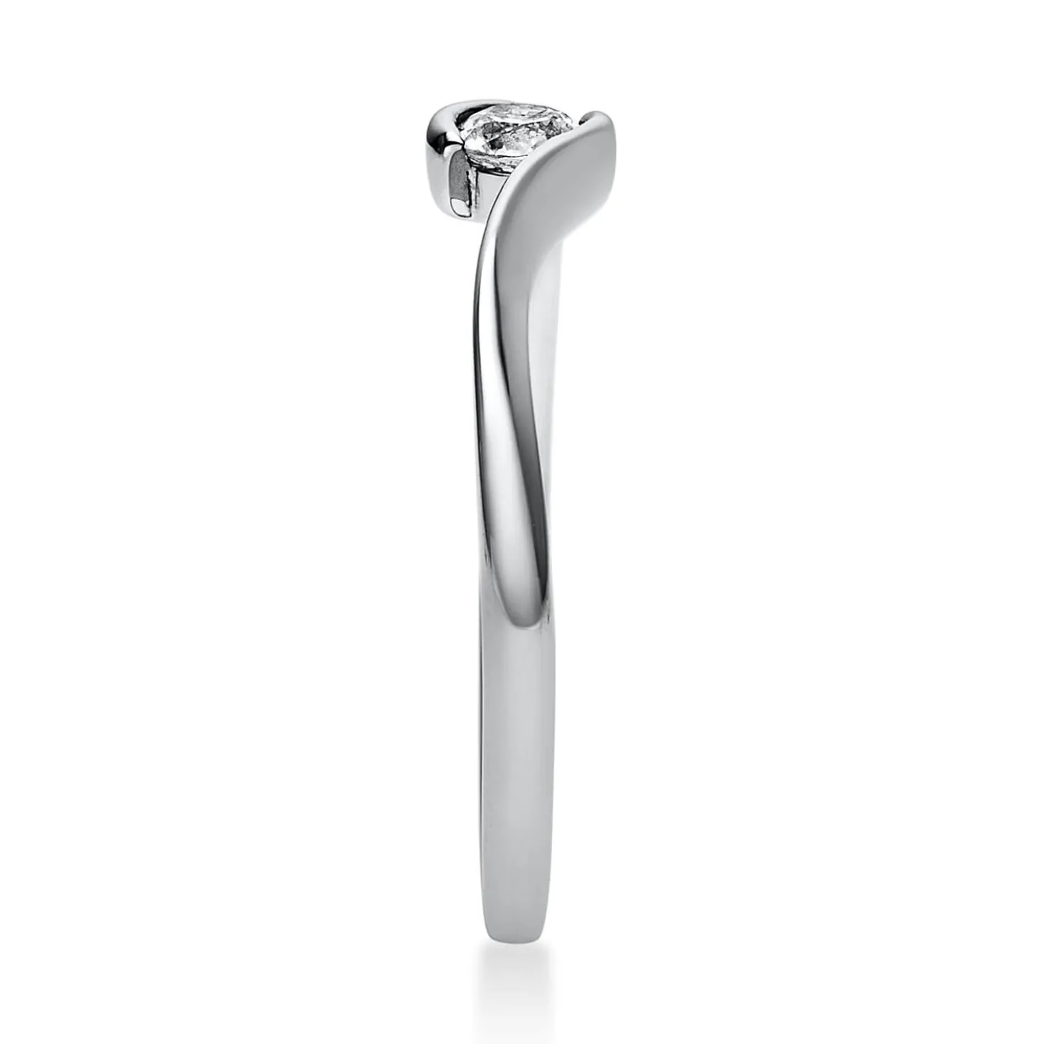 Solitär Ring Damenring aus 950 Platin mit Diamant Brillant 0,15 Ct.