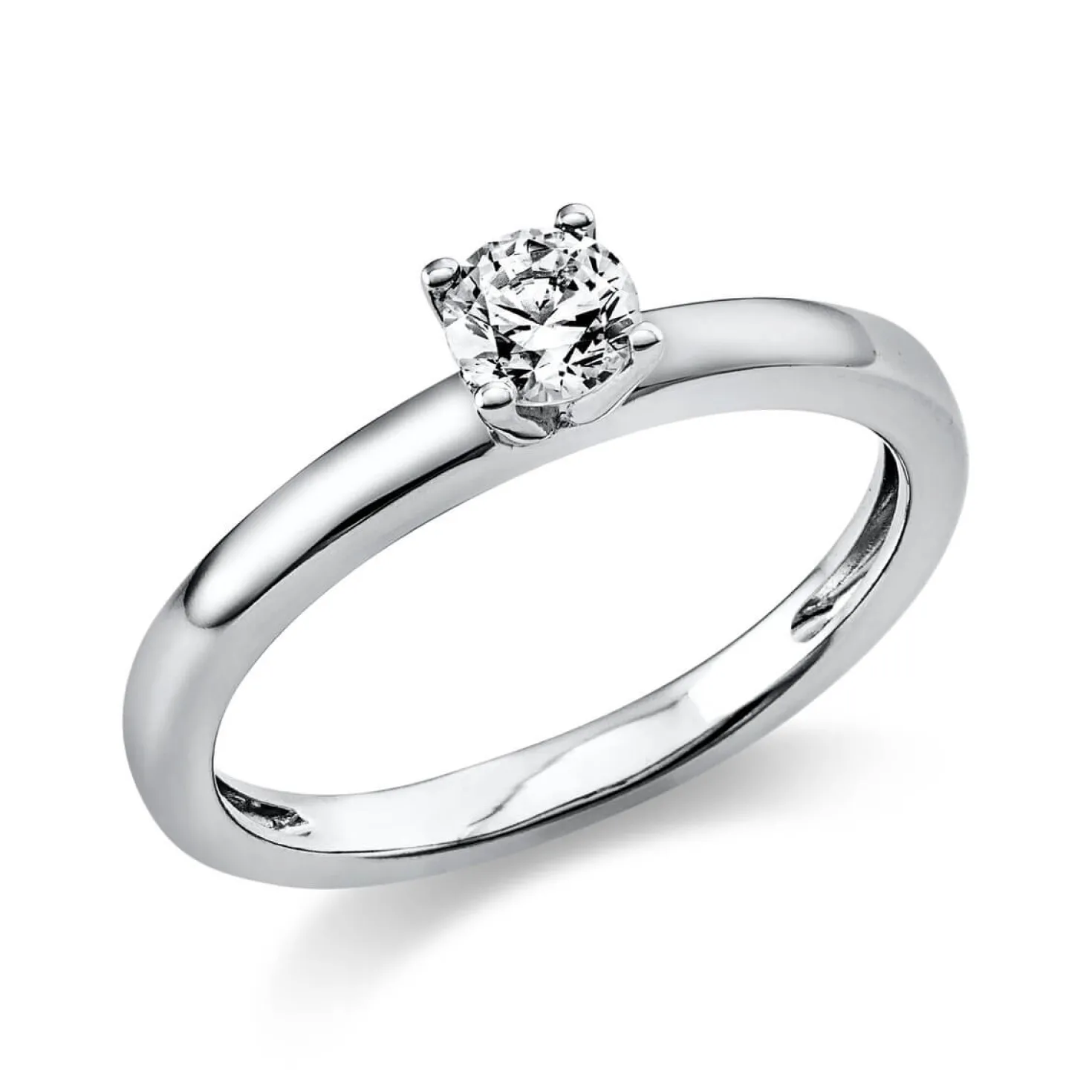 Solitär Ring Damenring aus 950 Platin mit Diamant Brillant 0,30 Ct. 4er-Krappe
