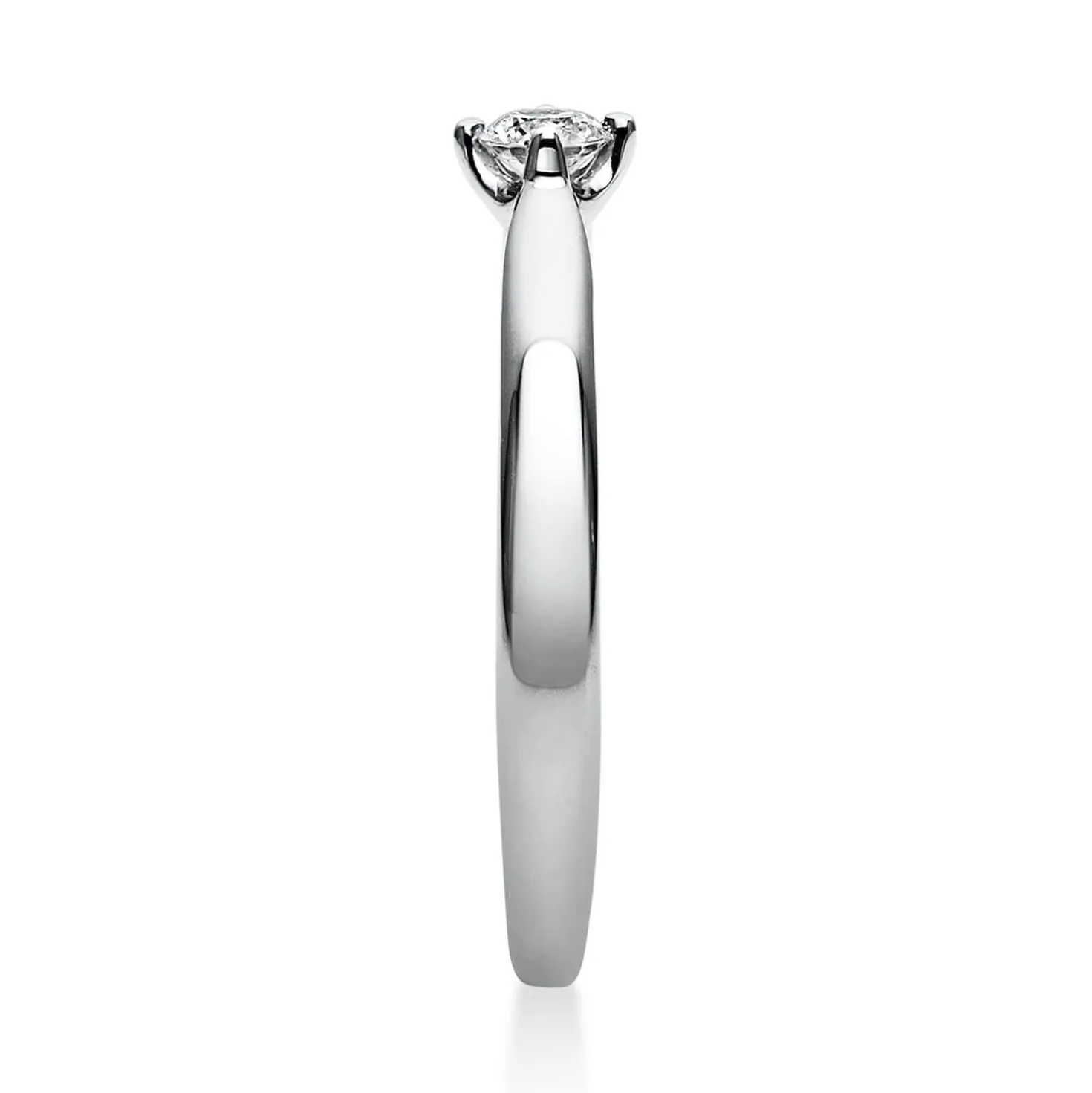 Solitär Ring Damenring aus 950 Platin mit Diamant Brillant 0,15 Ct 4er-Krappe