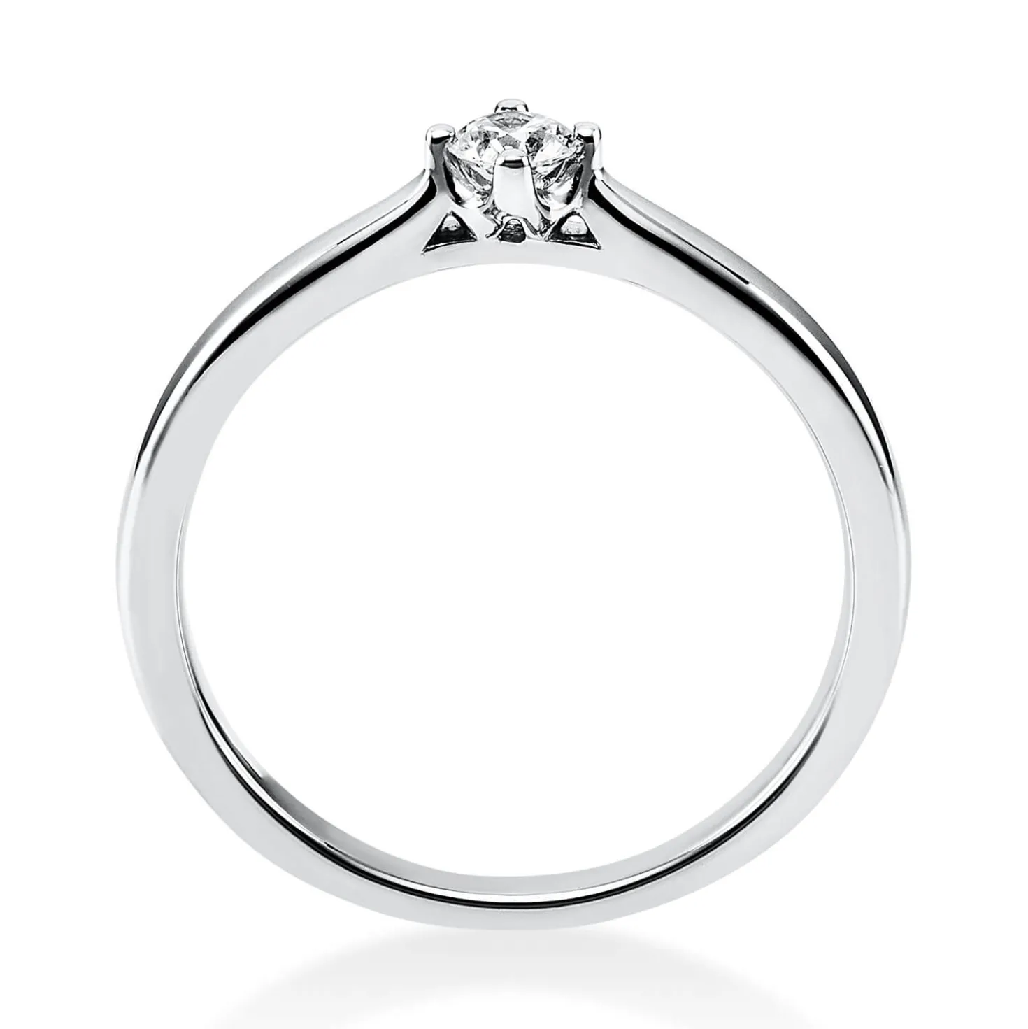 Solitär Ring Damenring aus 950 Platin mit Diamant Brillant 0,15 Ct 4er-Krappe