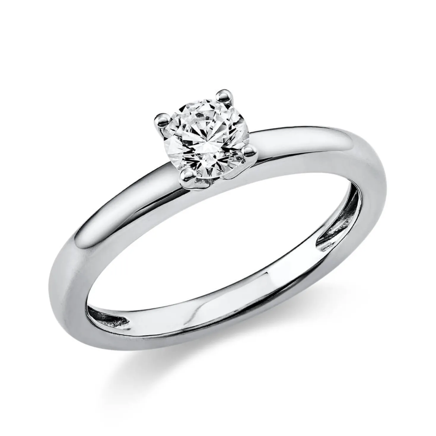 Solitär Ring Damenring aus 950 Platin mit Diamant Brillant 0,40 Ct. 4er-Krappe