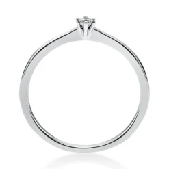Solitär Ring Damenring aus 950 Platin mit Diamant Brillant 0,05 Ct 6er-Krappe