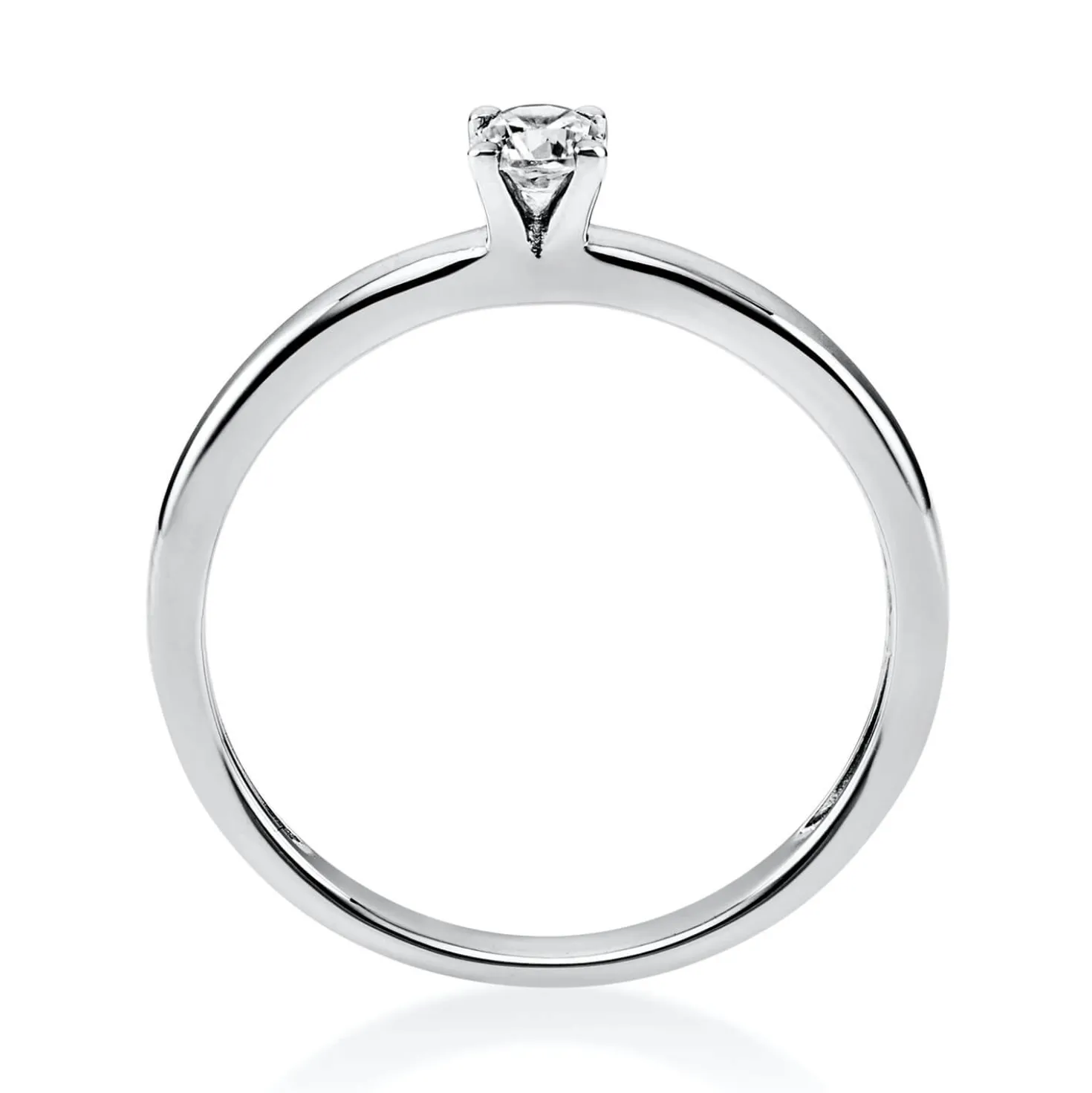 Solitär Ring Damenring aus 950 Platin mit Diamant Brillant 0,15 Ct 4er-Krappe