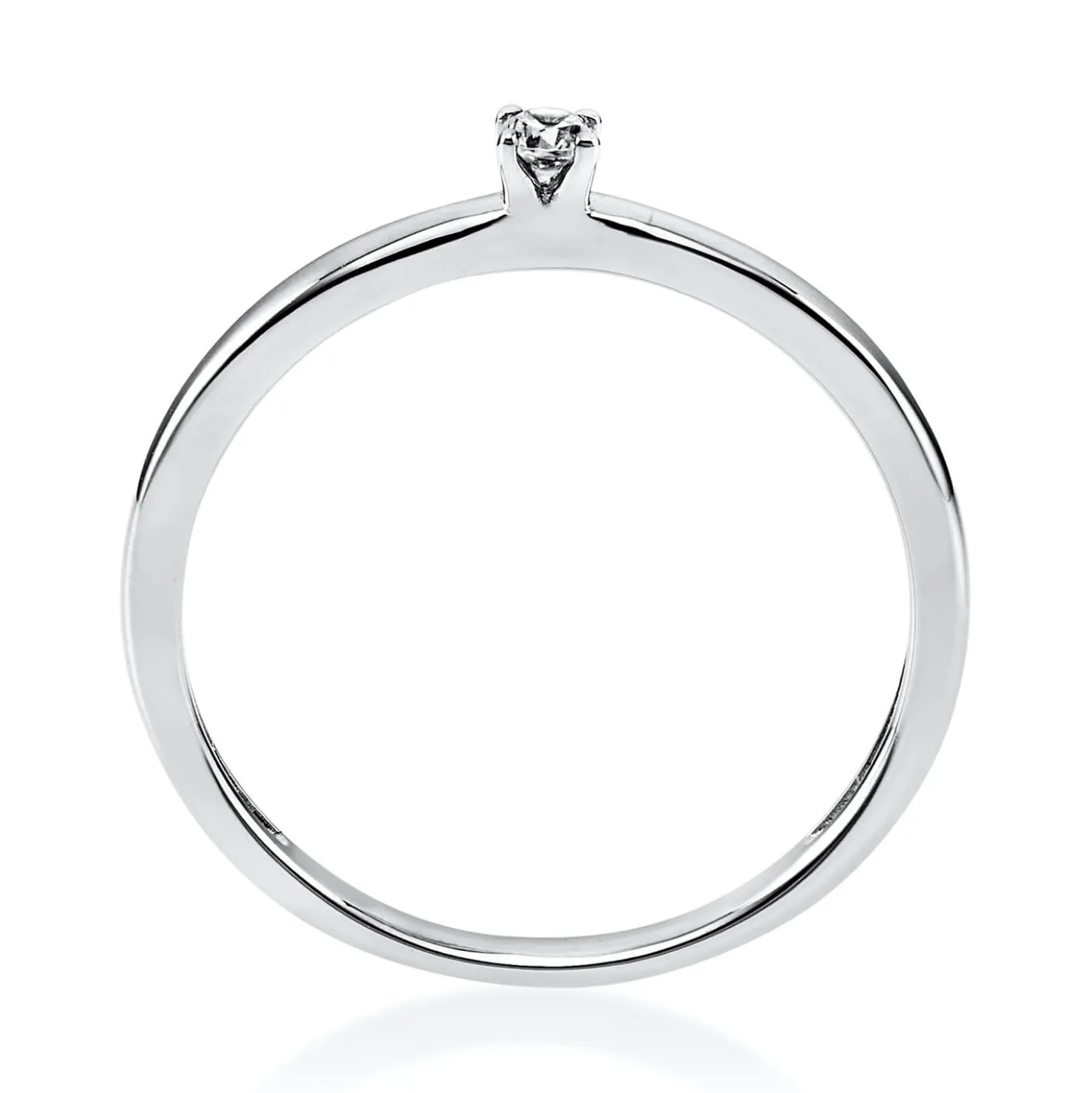 Solitär Ring Damenring aus 950 Platin mit Diamant Brillant 0,05 Ct 4er-Krappe