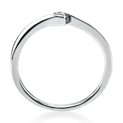 Solitär Ring Damenring aus 950 Platin mit Diamant Brillant 0,05 Ct.