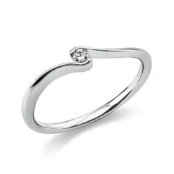 Solitär Ring Damenring aus 950 Platin mit Diamant Brillant 0,05 Ct.
