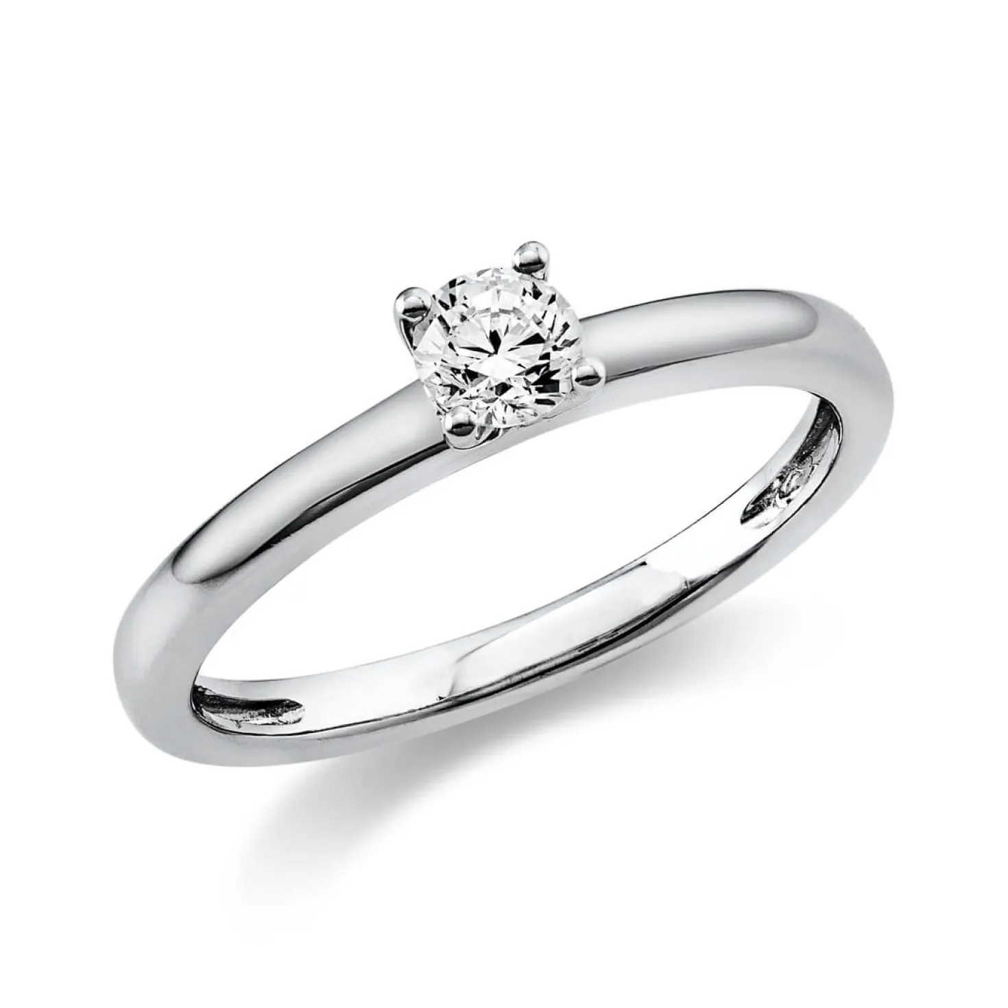 Solitär Ring Damenring aus 950 Platin mit Diamant Brillant 0,25 Ct 4er-Krappe