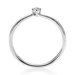 Solitär Ring Damenring aus 950 Platin mit Diamant Brillant 0,05 Ct 4er-Krappe