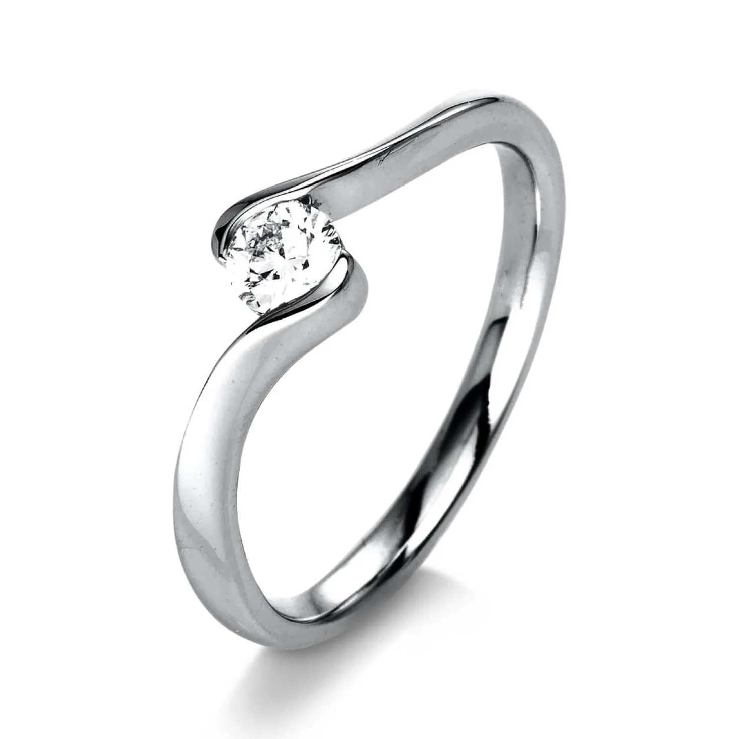 Solitär Ring Damenring aus 950 Platin mit Diamant Brillant 0,25 Ct.