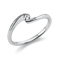 Solitär Ring Damenring aus 950 Platin mit Diamant Brillant 0,10 Ct.