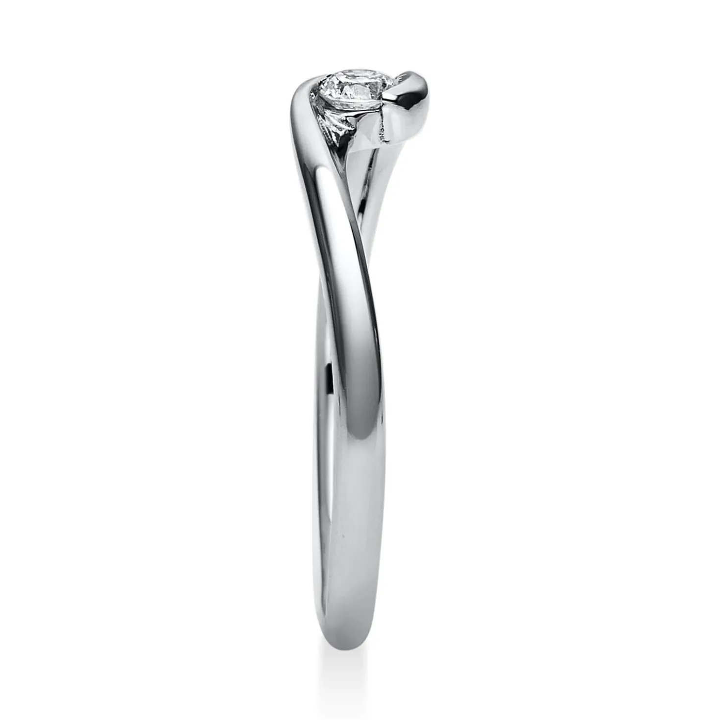 Solitär Ring Damenring aus 950 Platin mit Diamant Brillant 0,10 Ct.