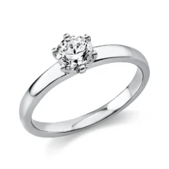 Solitär Ring Damenring aus 950 Platin mit Diamant Brillant 0,50 Ct. 6er-Krappe