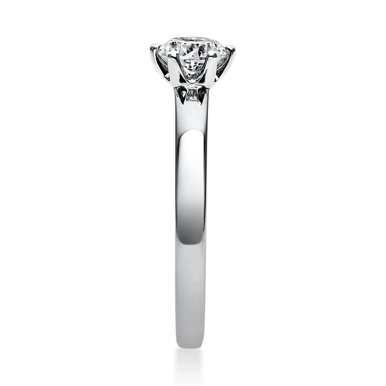 Solitär Ring Damenring aus 950 Platin mit Diamant Brillant 0,50 Ct. 6er-Krappe